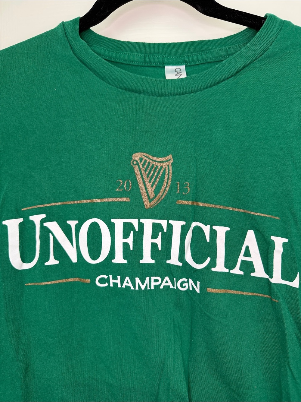 Green University of Illinois 'Unofficial' Graphic Tee with Gold Accent from 2013
